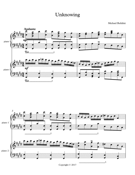 Free Sheet Music Unknowing