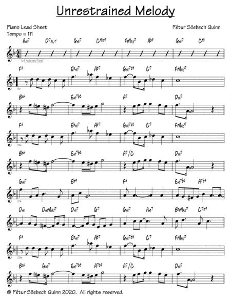 Free Sheet Music Unrestrained Melody