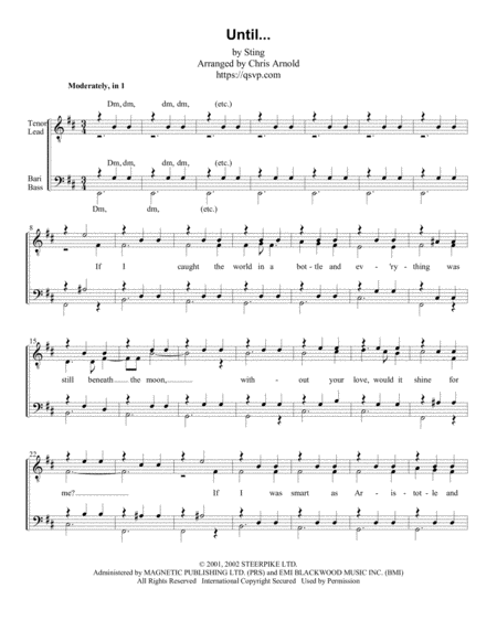 Until Ttbb Sheet Music