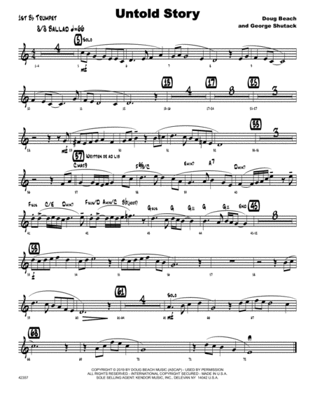 Untold Story 1st Bb Trumpet Sheet Music