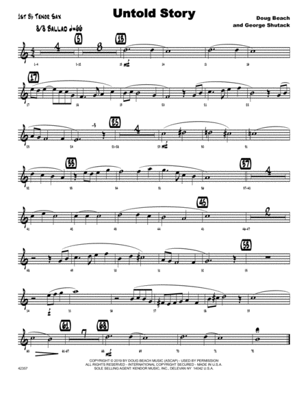 Untold Story 1st Tenor Saxophone Sheet Music