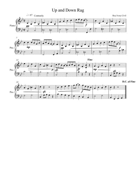 Free Sheet Music Up And Down Rag