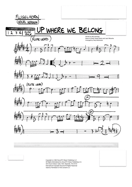 Up Where We Belong Small Band Vocal Or Instrumental Sheet Music