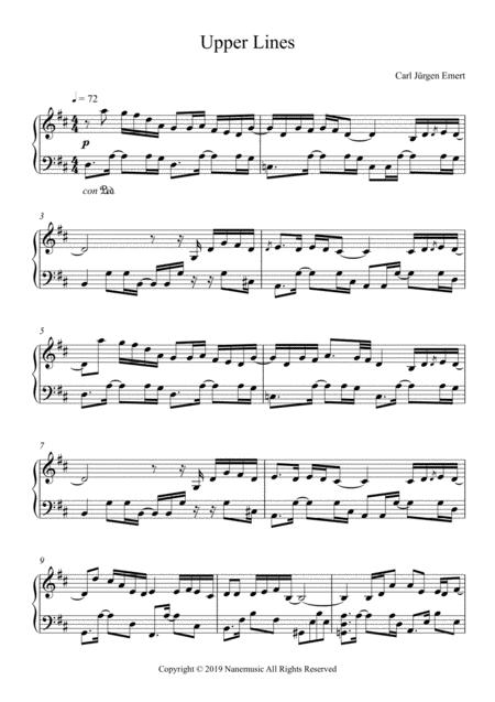 Free Sheet Music Upper Lines Piano Melancola