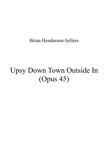 Upsy Down Town Outside In Sheet Music