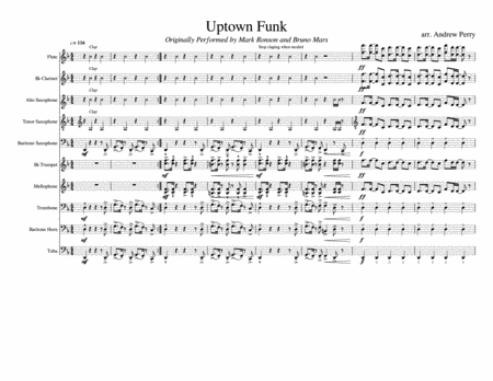 Uptown Funk For Pep Band Sheet Music