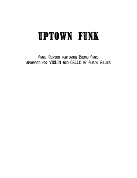 Free Sheet Music Uptown Funk String Duo Vln Vc