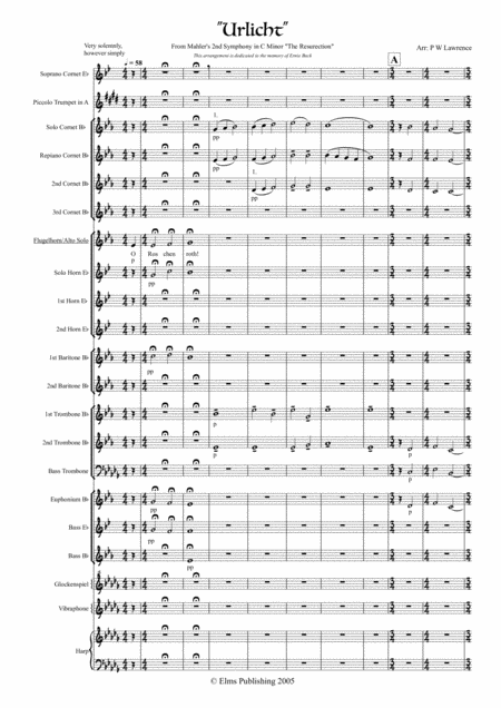 Free Sheet Music Urlicht From Mahlers 2nd Symphony In C Minor For Flugel Or Mezzo Sop Solo