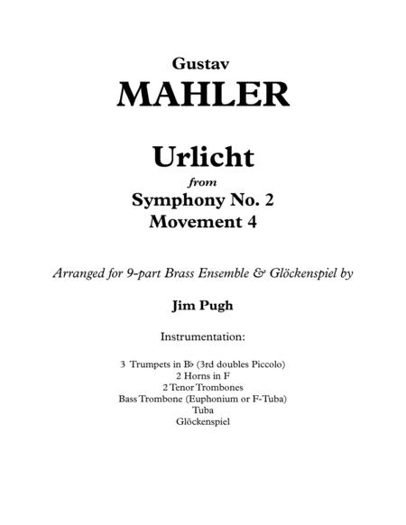 Free Sheet Music Urlicht From Symphony No 2 For 9 Part Brass Ensemble Glckenspiel