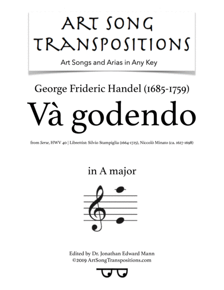 Free Sheet Music V Godendo Transposed To A Major