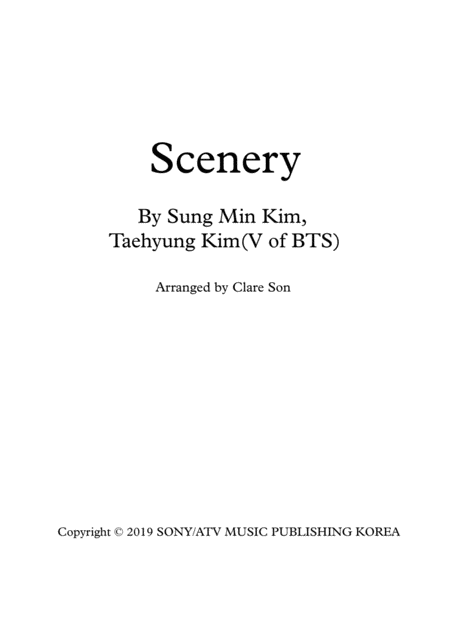 V Of Bts Scenery Solo Perform For Ukulele Guitar Violin Flute Sheet Music