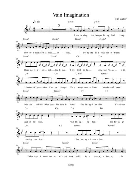 Vain Imagination Sheet Music