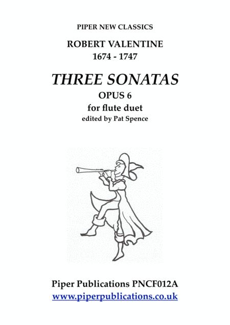 Valentine 1671 1747 Three Sonatas For 2 Flutes Opus 6 Sheet Music