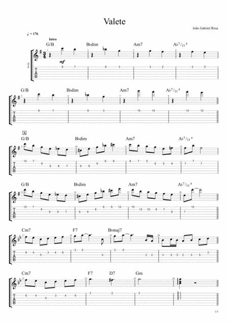 Valete Tab Sheet Music