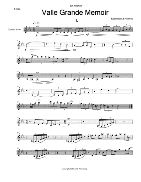 Valle Grande Memoir Sheet Music