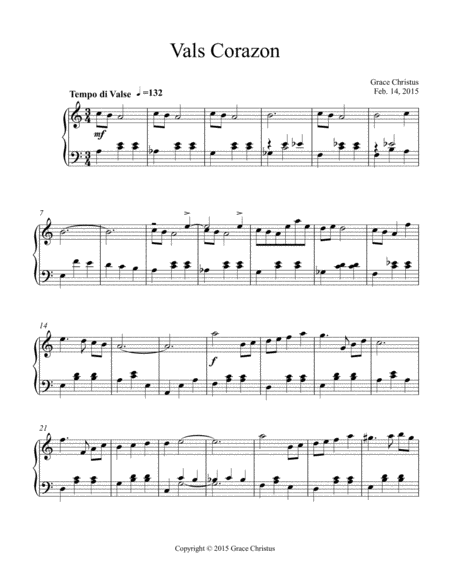 Vals Corazon Sheet Music