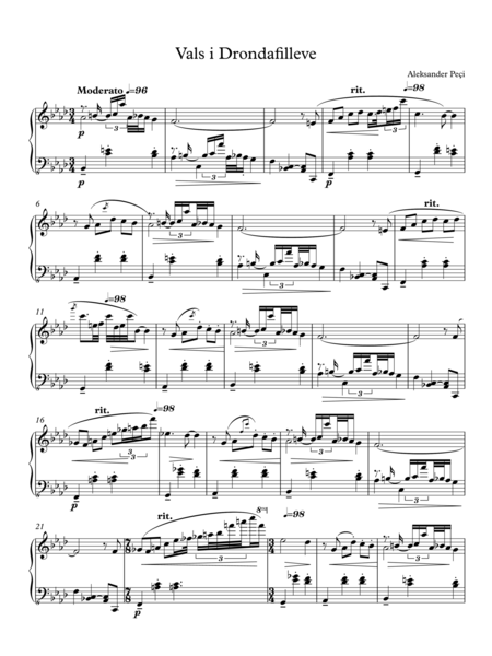 Free Sheet Music Vals I Trendafilave