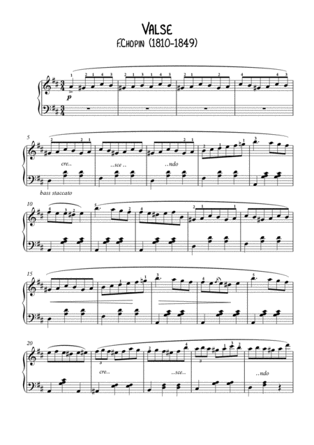 Free Sheet Music Valse 64 1 Minute Valse By Chopin For Easy Piano