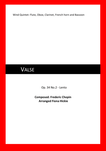 Valse Brilliante In A Minor Op 34 No 2 Lento Sheet Music