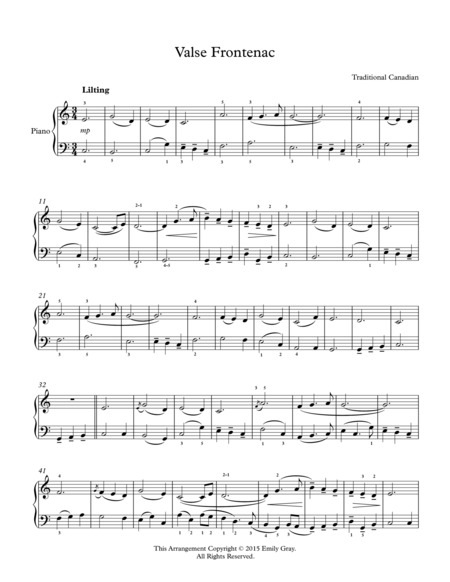 Valse Frontenac Sheet Music