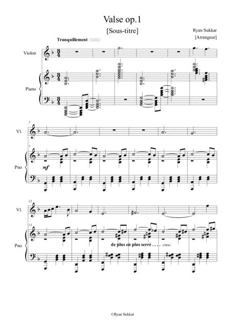 Free Sheet Music Valse Op 1