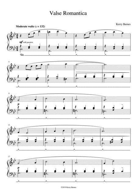 Valse Romantica Ideal Piano Recital Piece At Intermediate Level Sheet Music