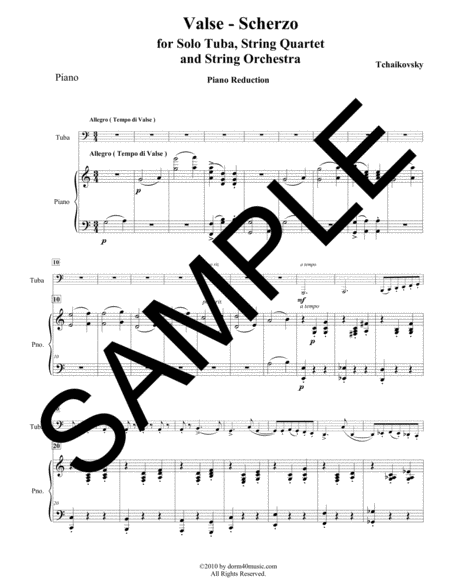 Free Sheet Music Valse Scherzo For Tuba Soloist And Piano