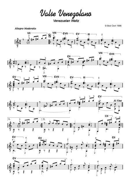 Valse Venezolano Venezuelan Waltz Sheet Music