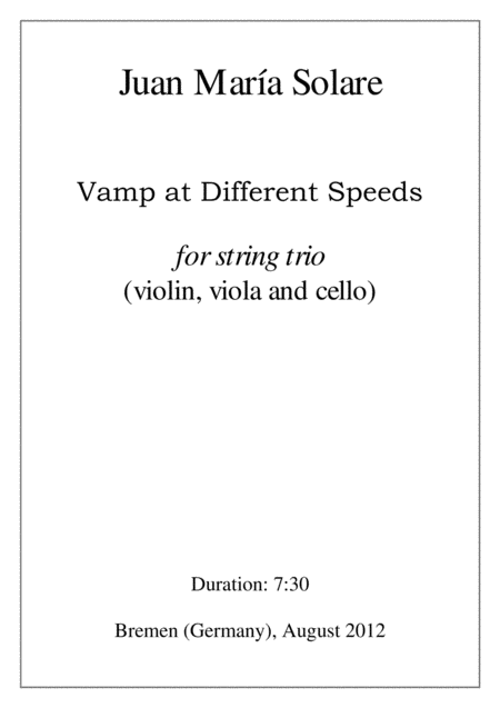 Vamp At Different Speeds String Trio Sheet Music