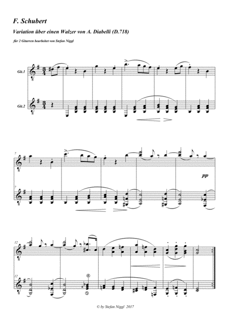 Free Sheet Music Variation On A Waltz By Diabelli D 718