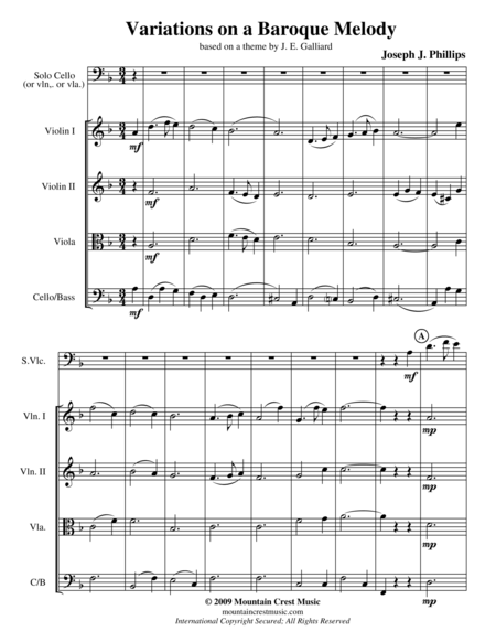 Free Sheet Music Variations On A Baroque Melody Score