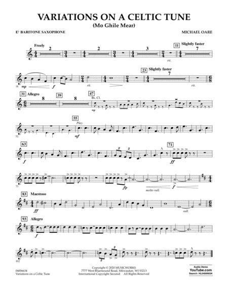 Variations On A Celtic Tune Mo Ghile Mear Eb Baritone Saxophone Sheet Music