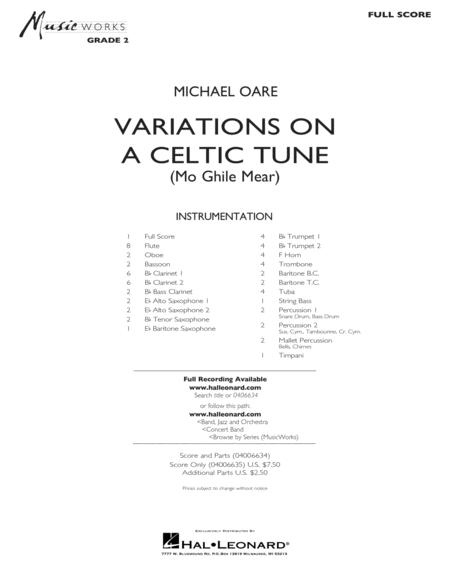 Free Sheet Music Variations On A Celtic Tune Mo Ghile Mear Full Score