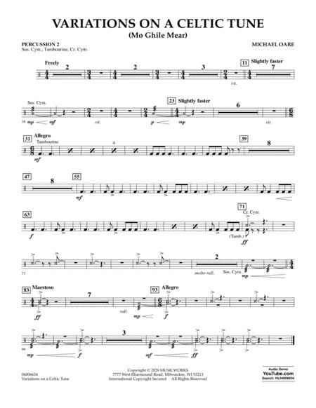 Variations On A Celtic Tune Mo Ghile Mear Percussion 2 Sheet Music