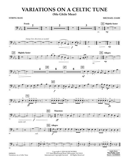 Variations On A Celtic Tune Mo Ghile Mear String Bass Sheet Music