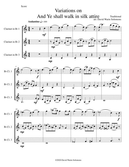 Variations On And Ye Shall Walk In Silk Attire For 3 Clarinets Sheet Music