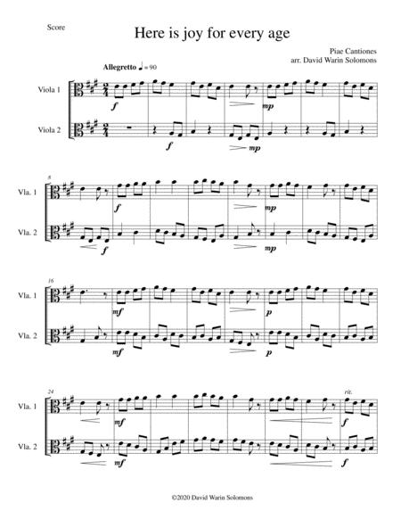 Free Sheet Music Variations On Here Is Joy For Every Age Ecce Novum Gaudium From Piae Cantiones For 2 Violas