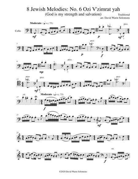 Variations On Ozi V Zimrat Yah God Is My Strength And Salvation For Cello Solo Sheet Music