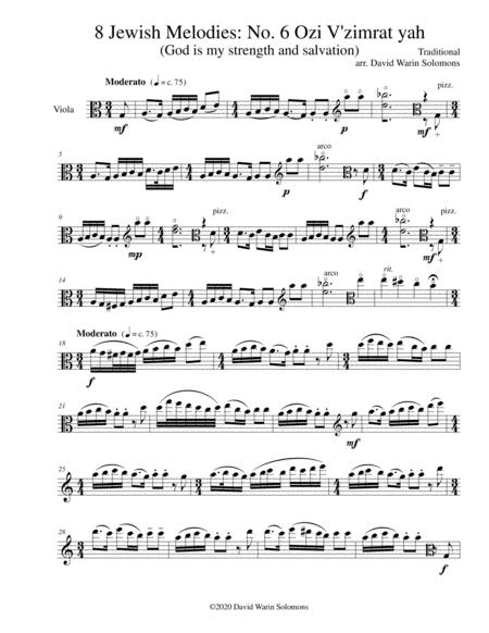 Variations On Ozi V Zimrat Yah God Is My Strength And Salvation For Viola Solo Sheet Music