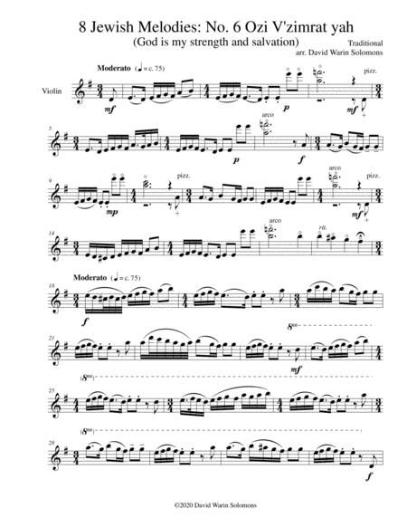 Variations On Ozi V Zimrat Yah God Is My Strength And Salvation For Violin Solo Sheet Music