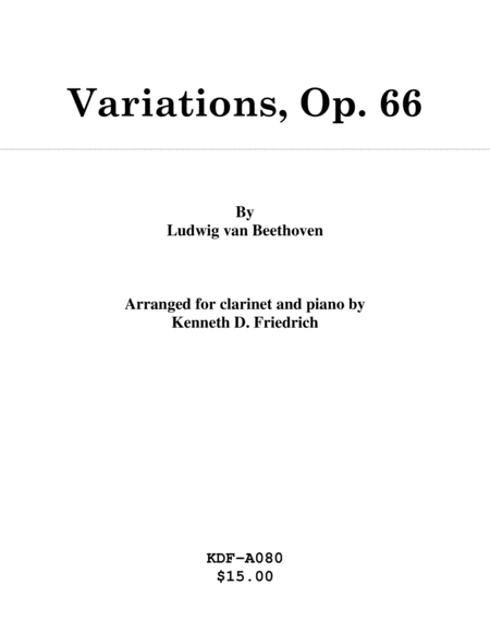 Free Sheet Music Variations Op 66 Clarinet And Piano