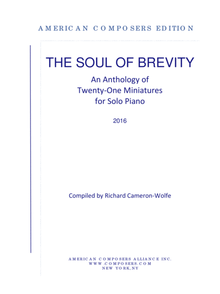 Various The Soul Of Brevity Sheet Music