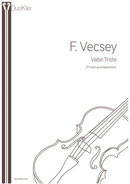 Free Sheet Music Vecsey Valse Triste 2nd Violin Accompaniment