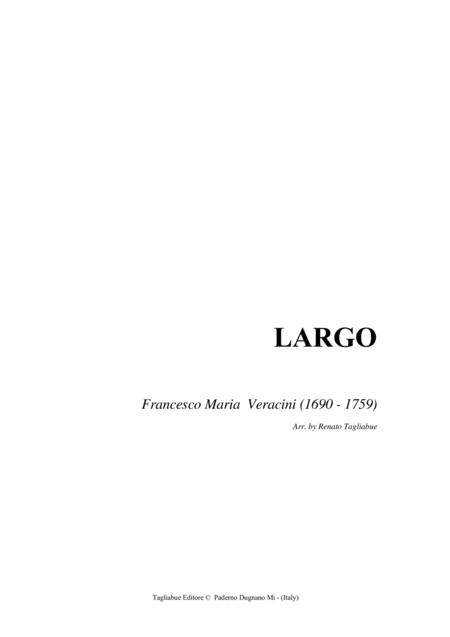 Free Sheet Music Veracini Largo Arr For Organ