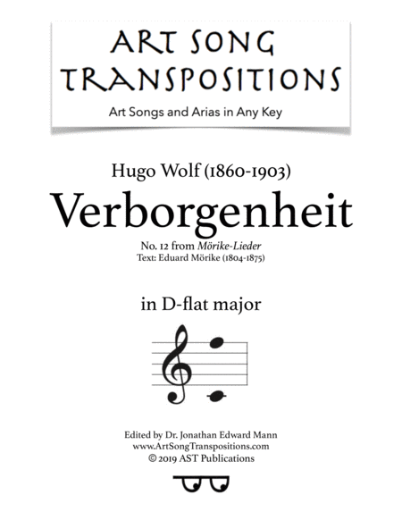 Verborgenheit D Flat Major Sheet Music