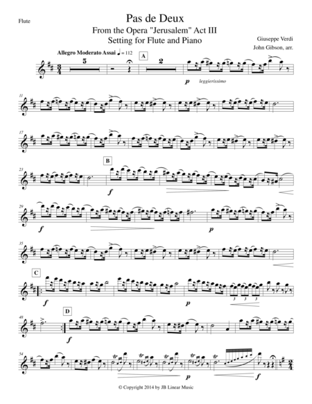 Free Sheet Music Verdi Pas De Deux Set For Flute And Piano