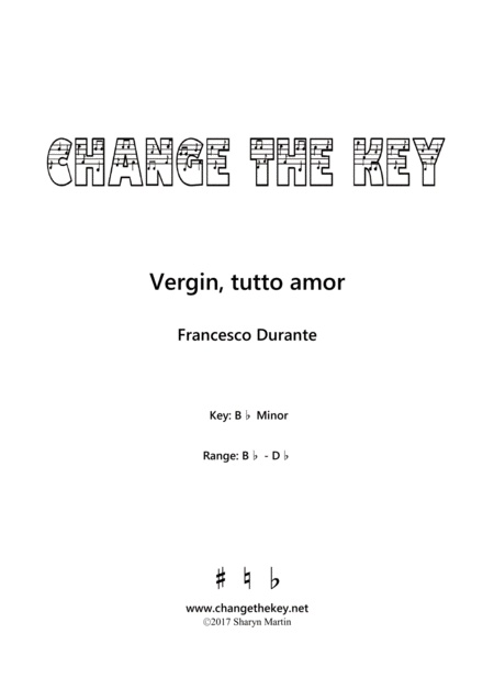 Vergin Tutto Amor Bb Minor Sheet Music