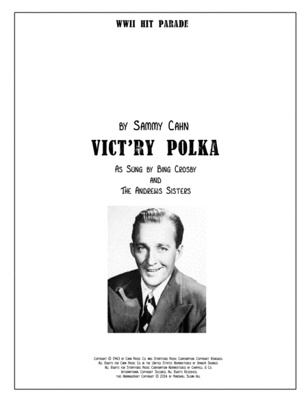 Vict Ry Polka Bing Crosby And The Andrews Sisters Sheet Music