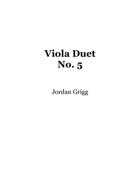 Viola Duet No 5 Sheet Music