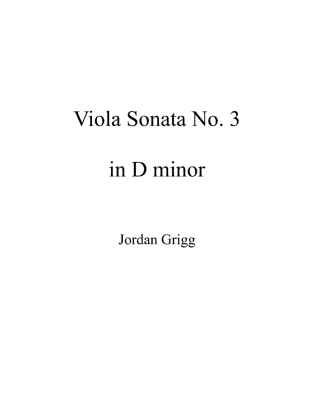 Free Sheet Music Viola Sonata No 3 In D Minor Solo Viola